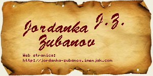 Jordanka Zubanov vizit kartica
